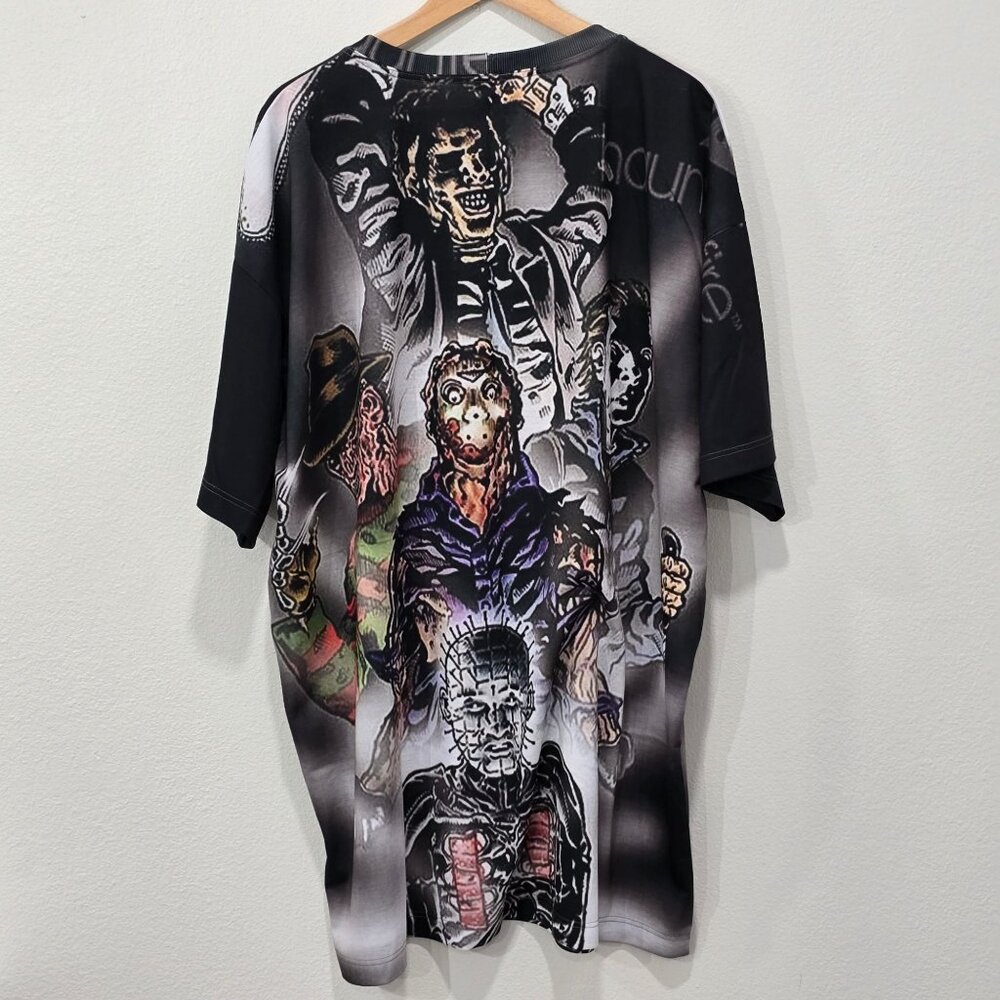 RageOn ✦ Horror Movie Icons Oversized Tee ✦ Black Double-Sided Print 5X NWT - Picture 9 of 11